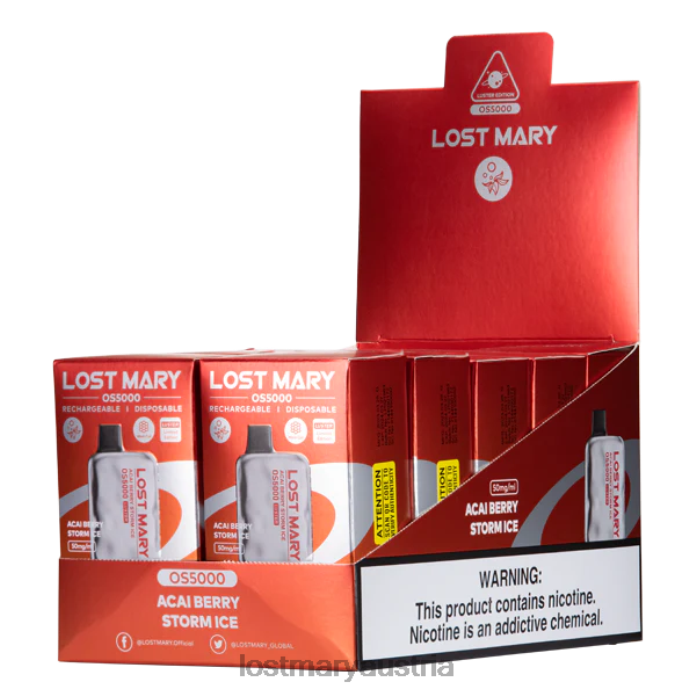 Lost Mary OS5000 Glanz Acai-Beere Sturmeis- Lost Mary Vape 24NB1