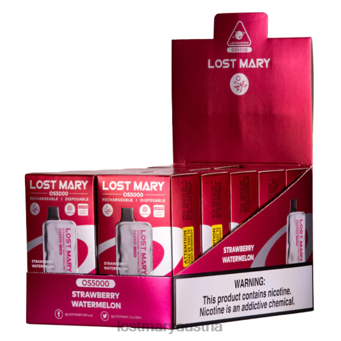 Lost Mary OS5000 Glanz Erdbeerwassermelone- Lost Mary Vape Geschmack 24NB73