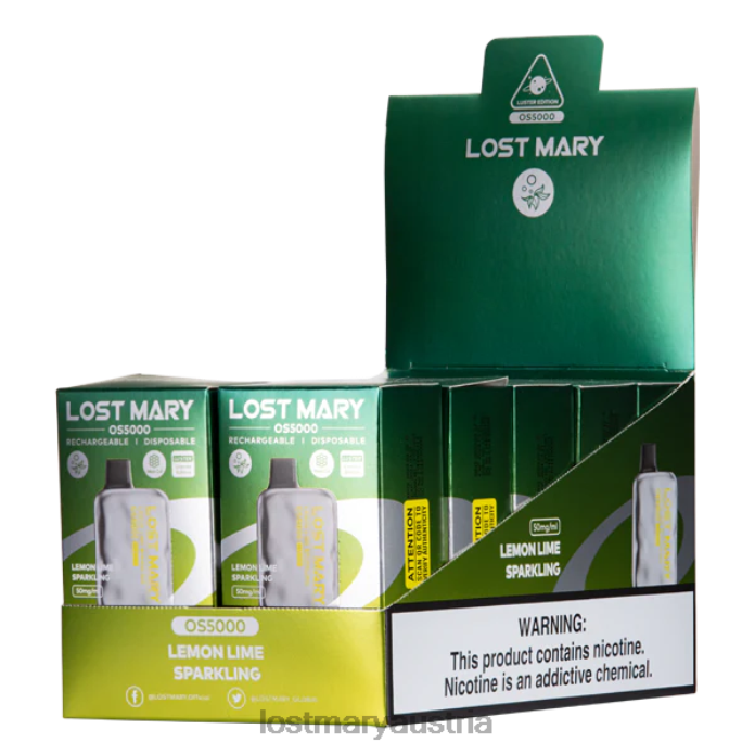Lost Mary OS5000 Glanz Zitronen-Limetten-Schaum- Lost Mary Vape 24NB41