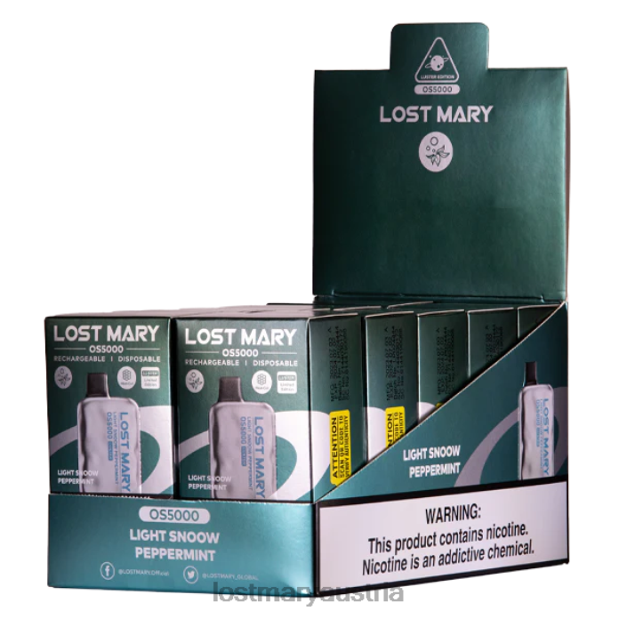 Lost Mary OS5000 Glanz leichte Schneepfefferminze- Lost Mary Vape Preis 24NB44