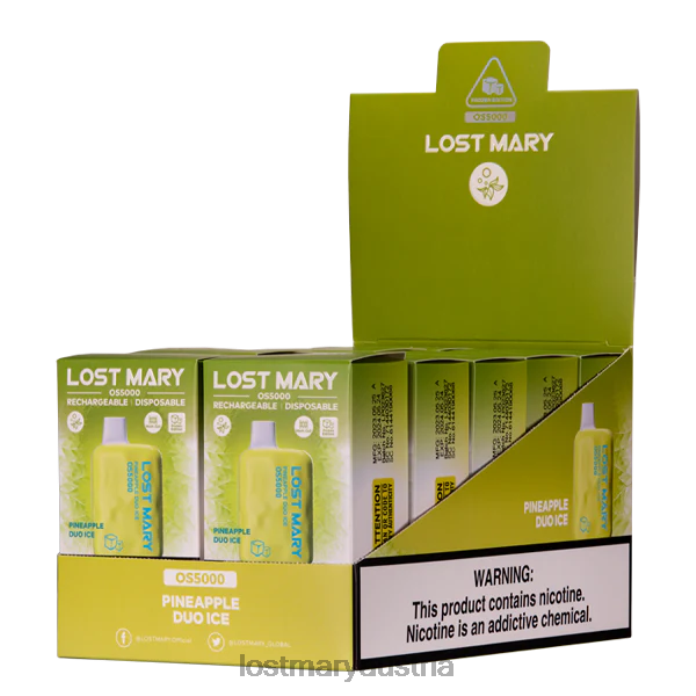 Verlorene Mary OS5000 Ananas-Duo-Eis- Lost Mary Vape ZÃ¼ge 24NB56