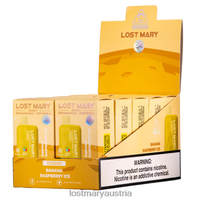 Verlorene Mary OS5000 Bananen-Himbeer-Eis- Lost Mary Vape Preis 24NB4