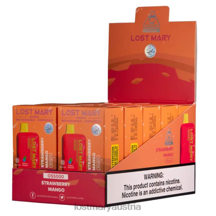 Verlorene Mary OS5000 Erdbeer-Mango- Lost Mary Geschmack 24NB69