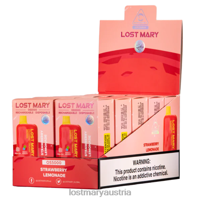 Verlorene Mary OS5000 Erdbeerlimonade- Lost Mary Kaufen Osterreich 24NB68