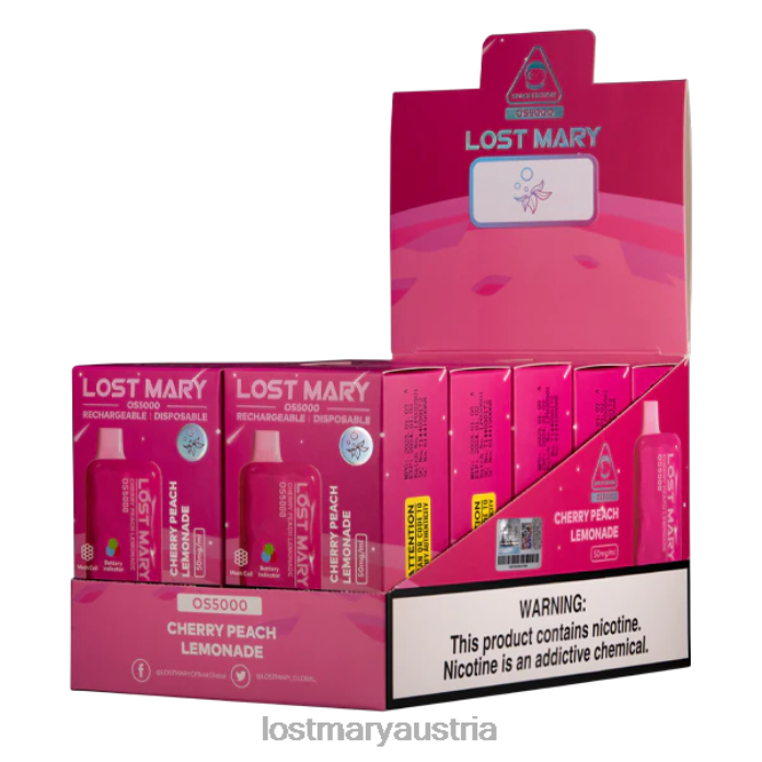 Verlorene Mary OS5000 Kirsch-Pfirsich-Limonade- Lost Mary Vape Preis 24NB24
