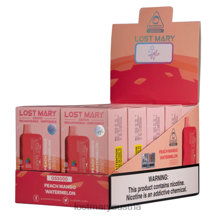 Verlorene Mary OS5000 Pfirsich-Mango-Wassermelone- Lost Mary Vape Preis 24NB54